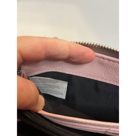 Betsy Johnson Womens Bow Detail Wristlet Wallet gray with pink interior feminine - Picture 11 of 12